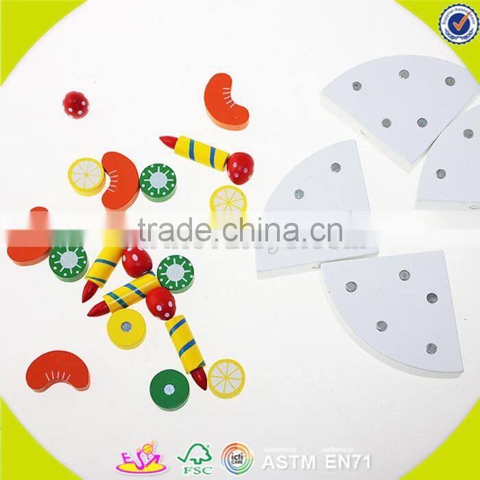 wholesale baby wooden toy cake, educational kids wooden birthday cake toy, funny children wooden birthday cake toy W10B104