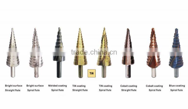 HSS Three Flute Imperial Size Titanium Step Drill Bit