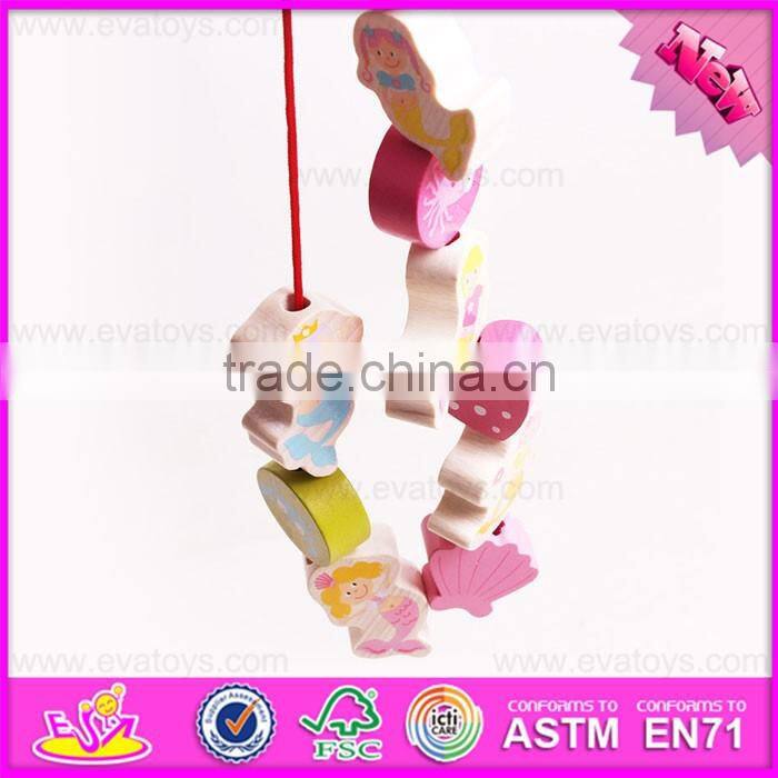 2016 best sale kids wooden threading toy W11E037
