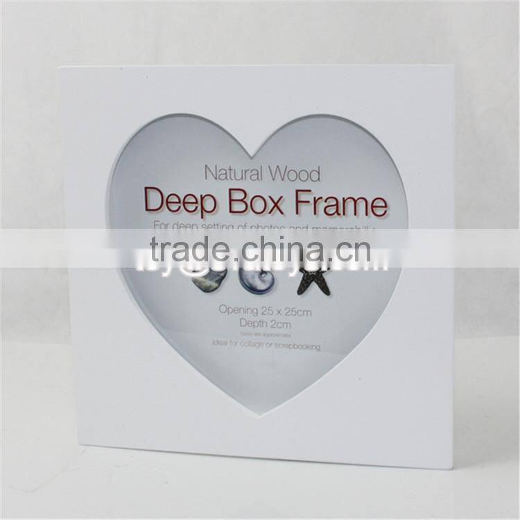 Best selling heart shape wooden square photo frames W09A026