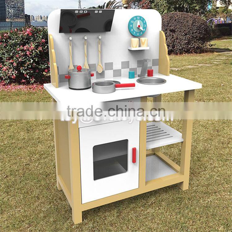 New style kids pretend play wooden toy play kitchen W10C293