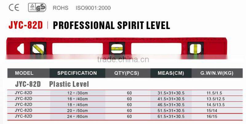 High quality spirit level 3 vials printing level aluminum Measuring foot with scale level factory