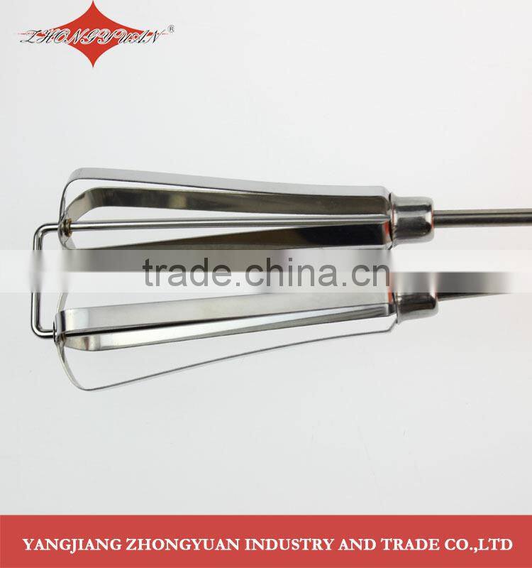 ZY-C1021 10" Classic Rotary kitchen whisk tools stainless steel egg beater with pp handle