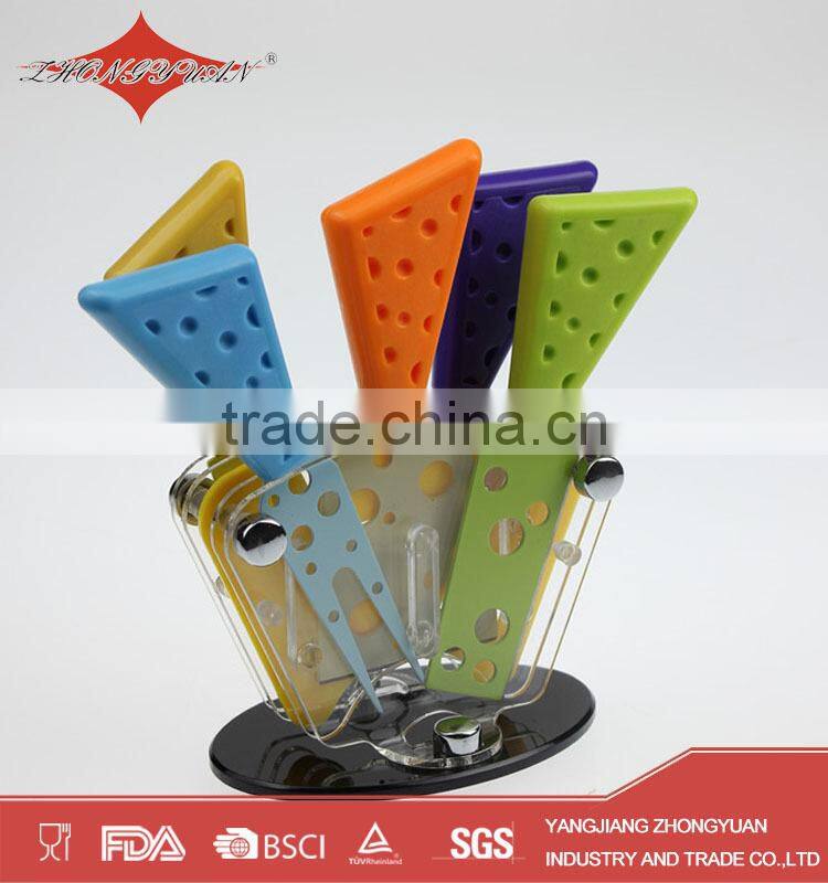 5 pcs colorful wholesale cheese knives set for kitchen gadget 2015