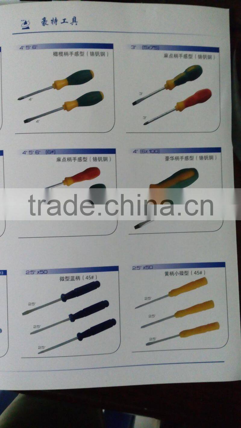 Small plastic handle with magnetic Phillips, flathead screwdriver,transparent handle