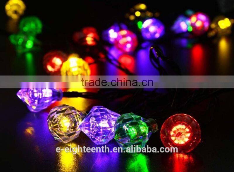 2015 new Solar power 20LED Diamond shaped Fairy String Light For Wedding Party Garden Christmas Tree Decoration