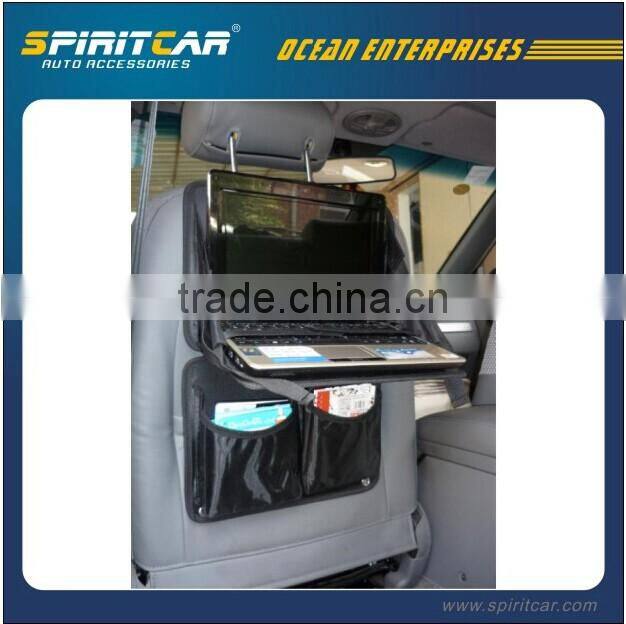 Foldable Car Seatback Organizer with Table Dest for Notebook