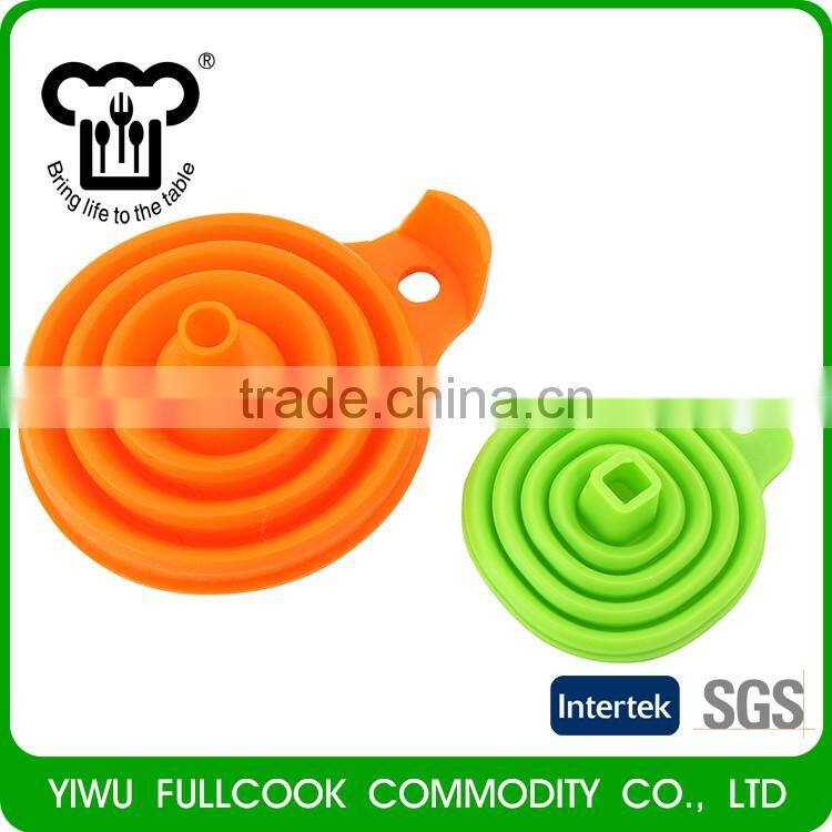 Hot selling food gradfe collapsible silicone funnel for kitchen
