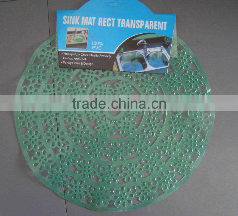Promotional round shape plastic kitchen anti-slip sink mat