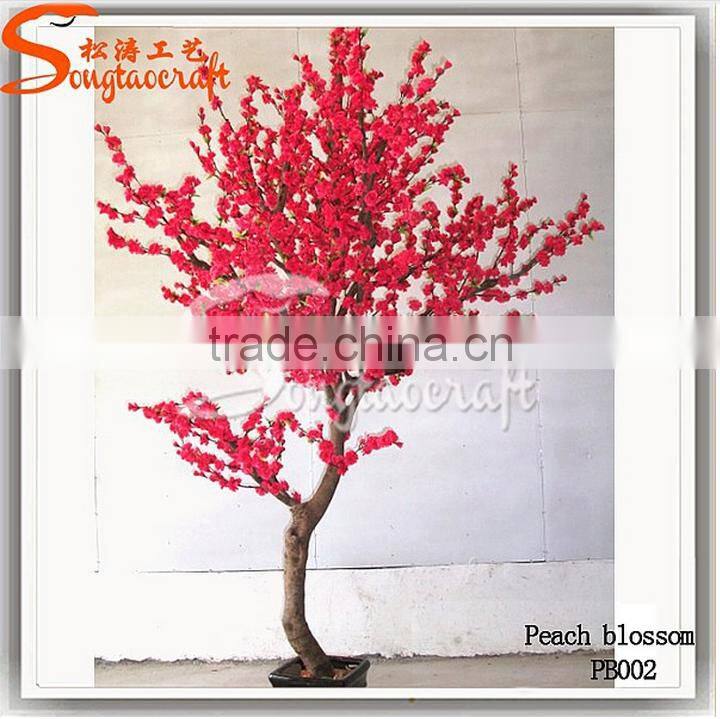 Hot sale air bonsai artificial plastic japanese mini cherry blossom tree fabric for decor