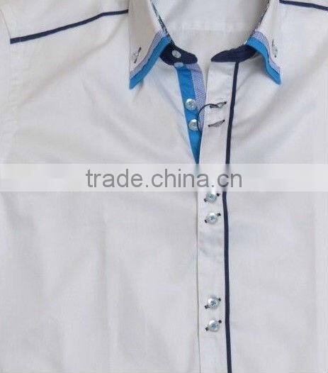 Triple collar shirts mens contrast high collar fashion fancy italian designs shirts