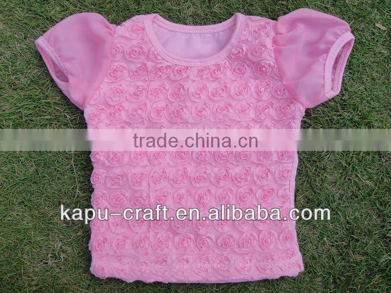 Wholesale Baby Hot Pink Rosette Tank Tops Pettitop Toddler Lace Shirt