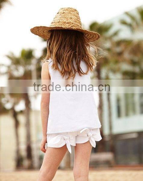 Hot sale 100% cotton sleeveless girl tops
