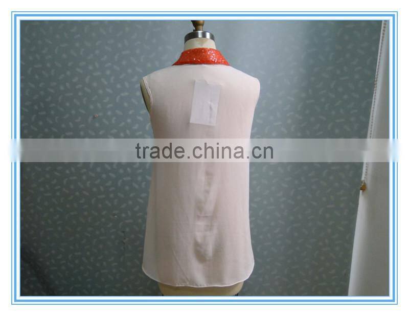 2015 New Fashion Chiffon Women Tank Tops