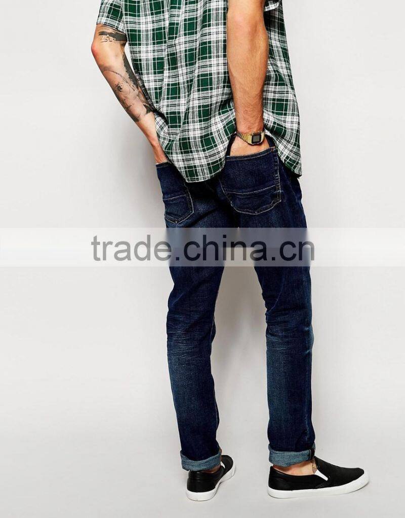 Custom 98%cotton 2%spandex men denim jeans