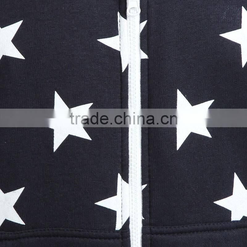 Hot sale 100%cotton star print hooded onesie with side pocket mens onesie