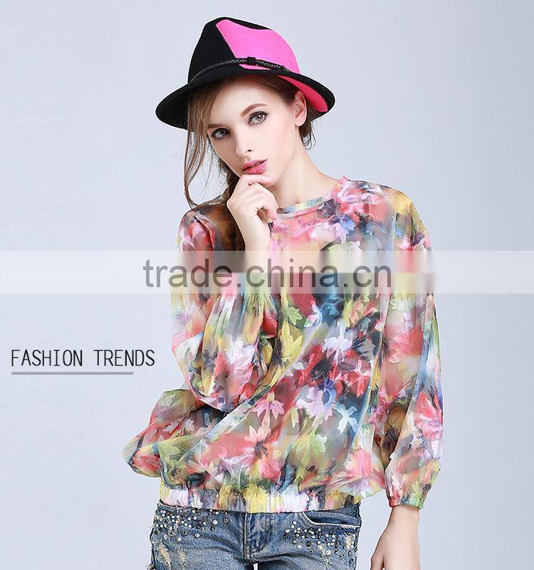 Hot sale summer new applique printed tops