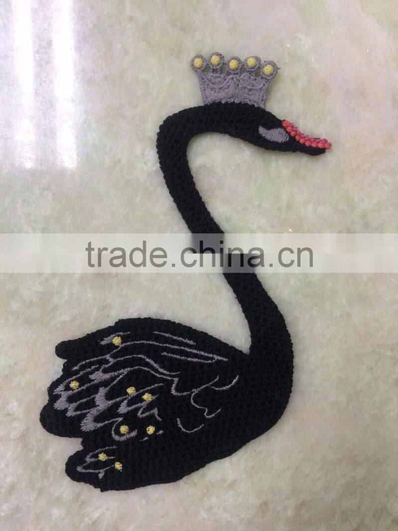 machine made crochet cotton animal applique for garment