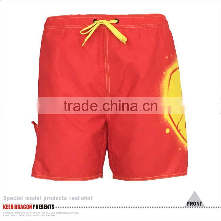 Digital Printing Drawstring Boys Beach Board Shorts With Mesh Linning