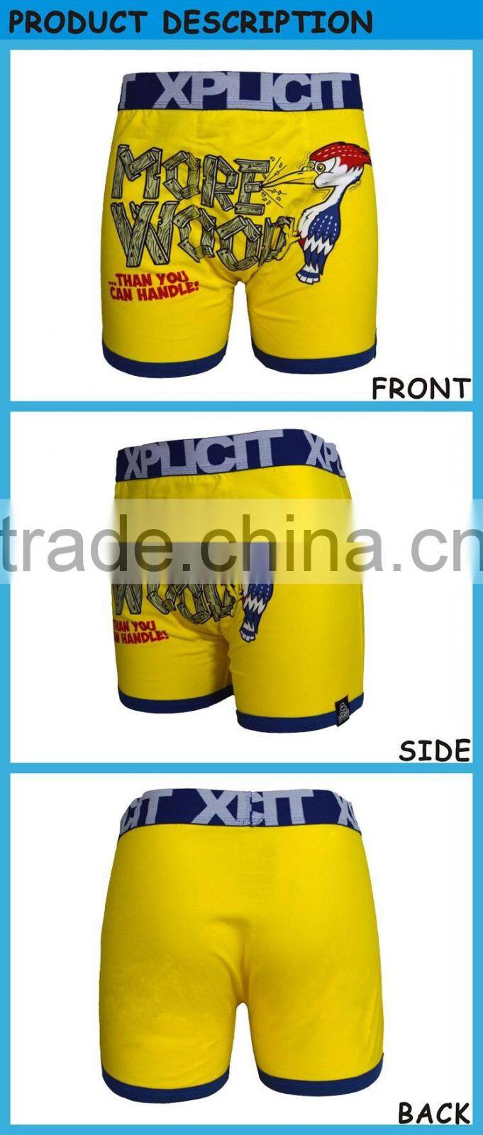 China Factory Sale Cheap Price Funny Printed Teen Boys Boxer Shorts