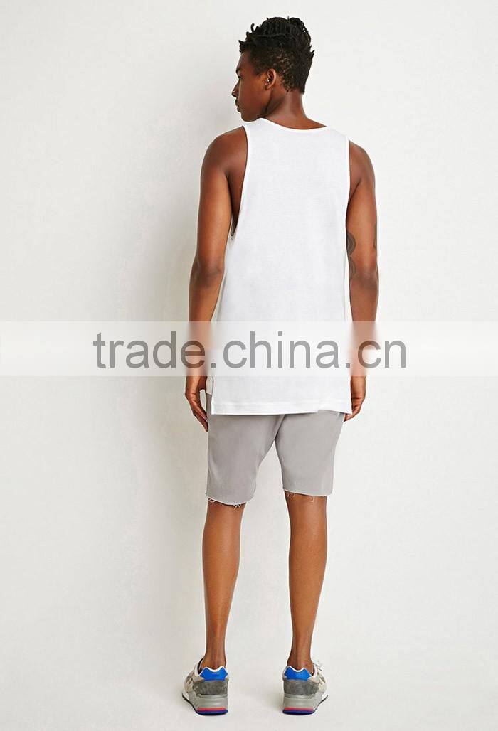 Mens wholesale plain bulk white tank tops