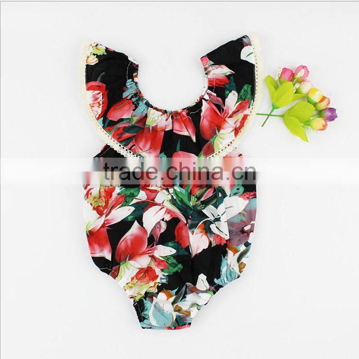 Baby Flower Printed Romper 100% Cotton Summer Clothes Baby Rompers