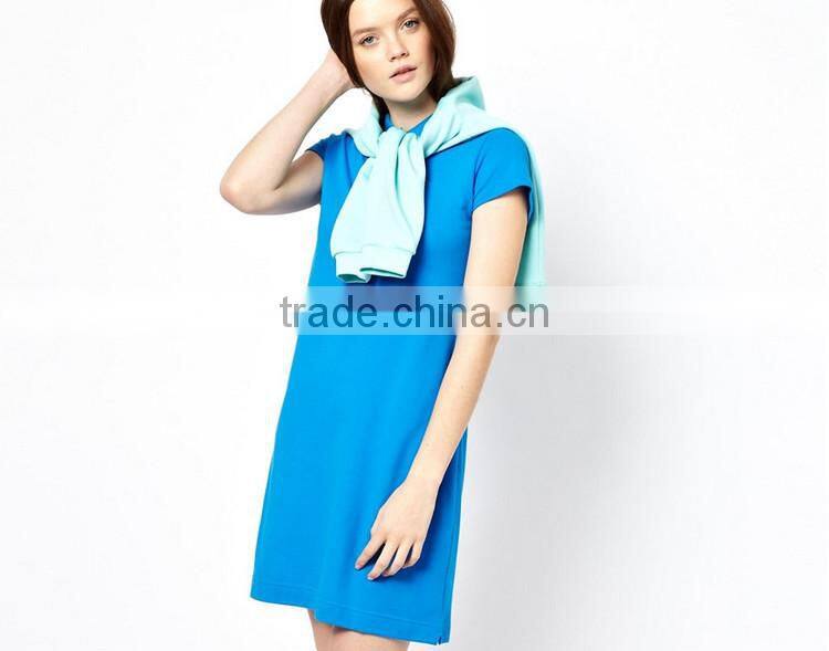 Beautiful ladies cotton polo dress shirt for wholesale