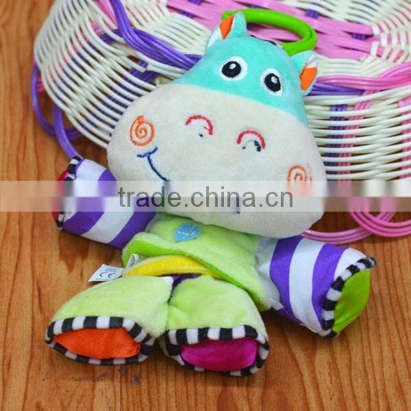 Colorful animal pulling musical Plush toys baby educational plush toys
