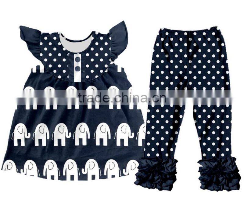 Kids ruffle top pant outfits wholesale children clothing usa