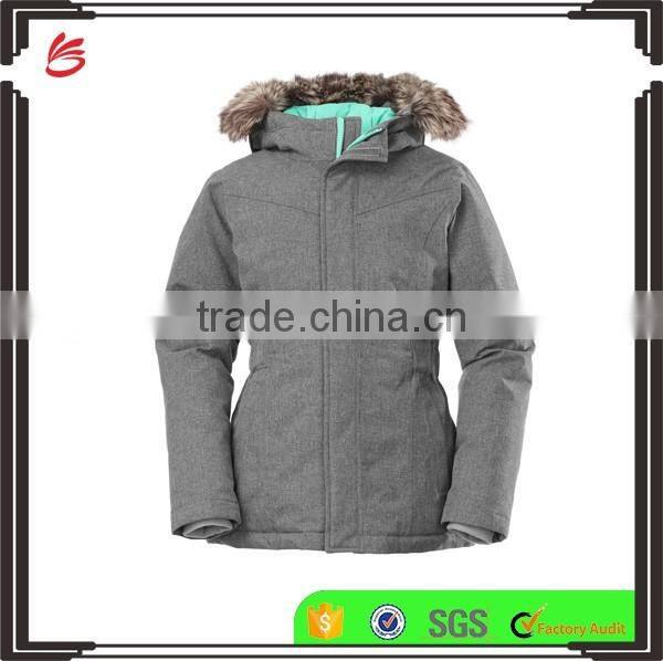 High Quality Waterproof Kids Faux Fur Parka with Snap Hand Pockets and Inset Elasticized Waistbelt