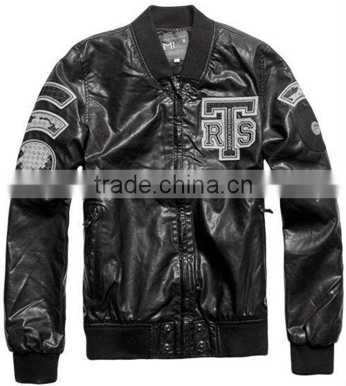 leather jacket fashion men clothing professional garment factory JCX0007