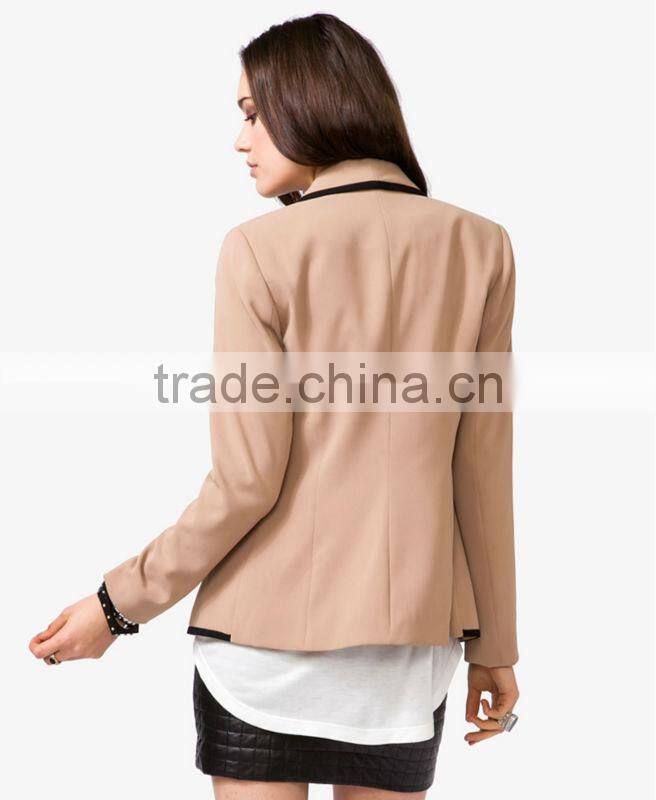 Padded Contrast Trimmed Blazer