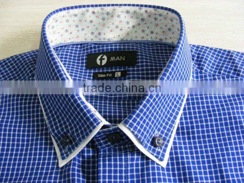 Mens double narrow square collar slim fit shirt
