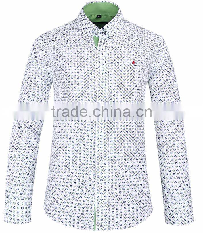 mens long sleeve slim fit shirt contrast collar and cuff
