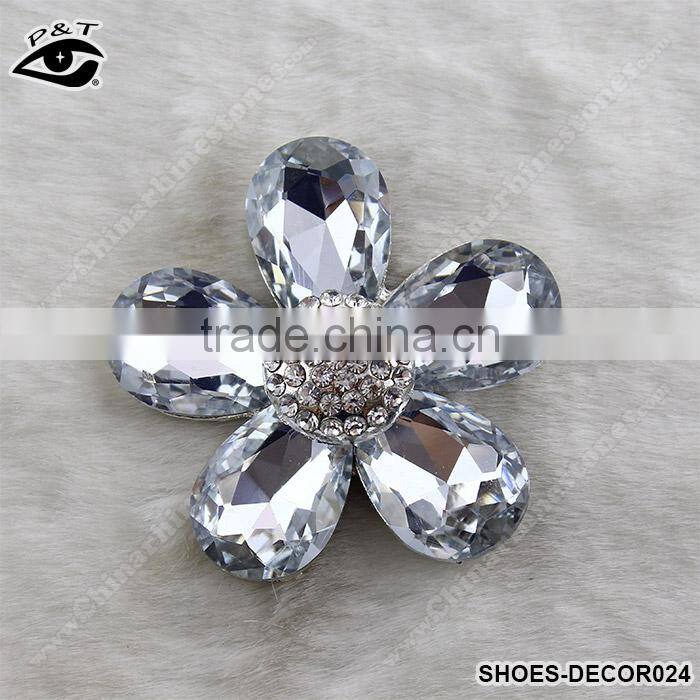 Flower decorative rhinestone ornament clip for high heel shoe buckle crystal accessories for brooches