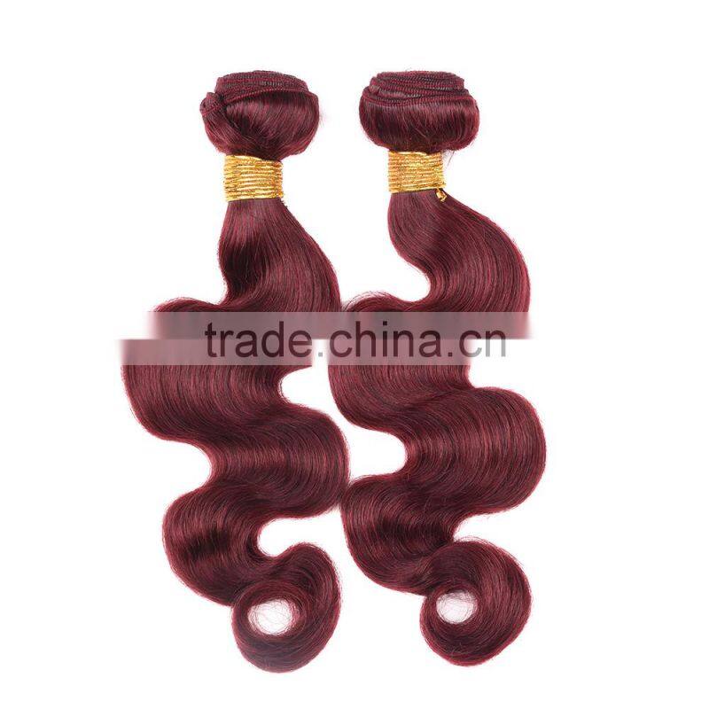 wholesale china body wave color 99j hair weave red braiding hair