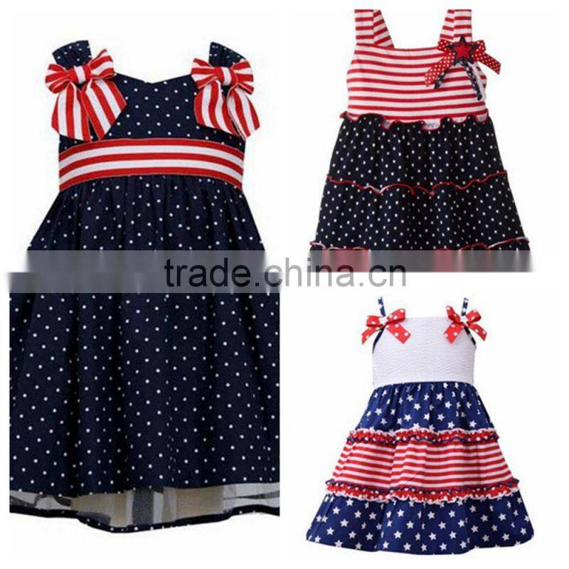 baby girls fashion boutique patriotic 4th of july toddler girls boutique dress for holiday with cheap price