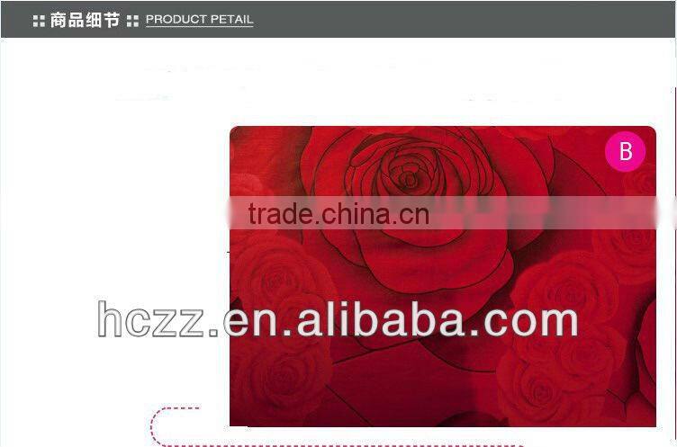 Red Flower Printing Bedding Set 4pcs