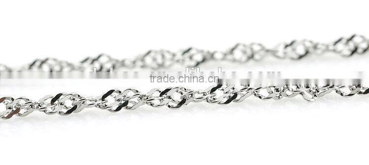 Stainless Steel Singapore Twisted Curb Chain Necklace DIY Waving Chain Jewelry,Unisex