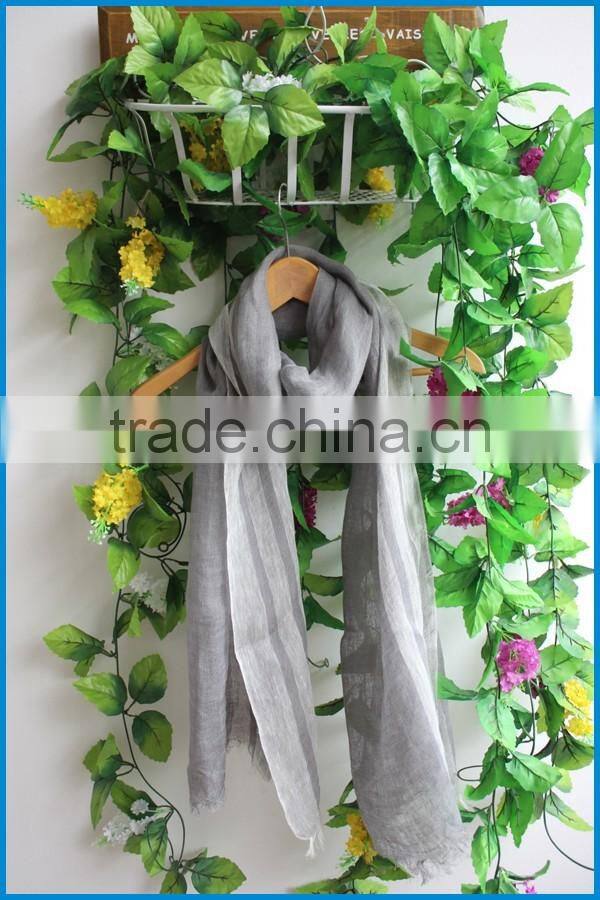 High quality classical striped design 100%linen men's scarf