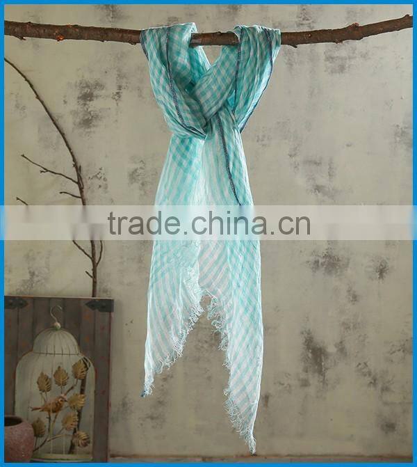 Spring fashion woven tartan plaid scarf for men