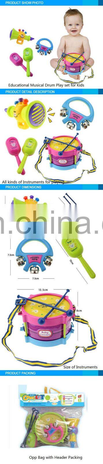Kids educational toys Musical Instrument Drum play set 2016 fashional series