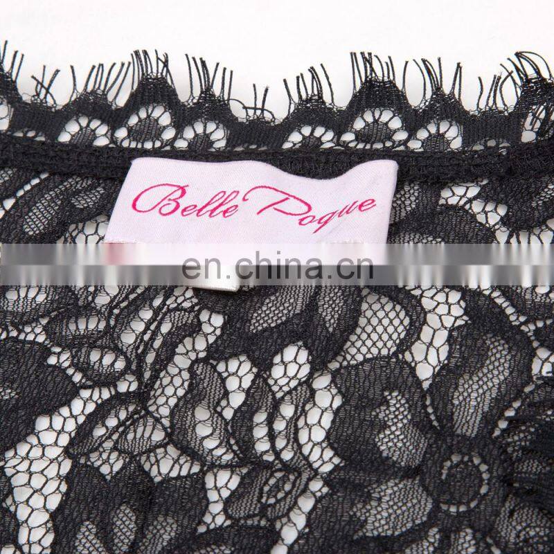 Belle Poque Womens Ladies Wedding Bridal Bridesmaid 3/4 Sleeve Black Lace Shrug Bolero BP000319-1