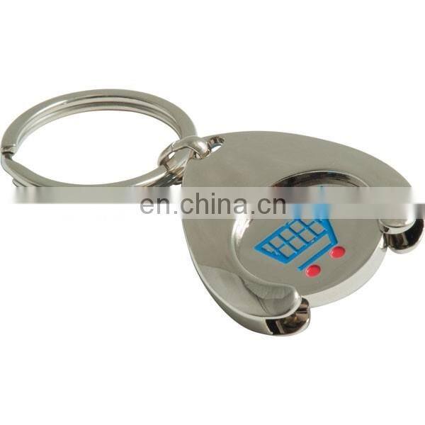 Reusable shopping trolley coin keyring