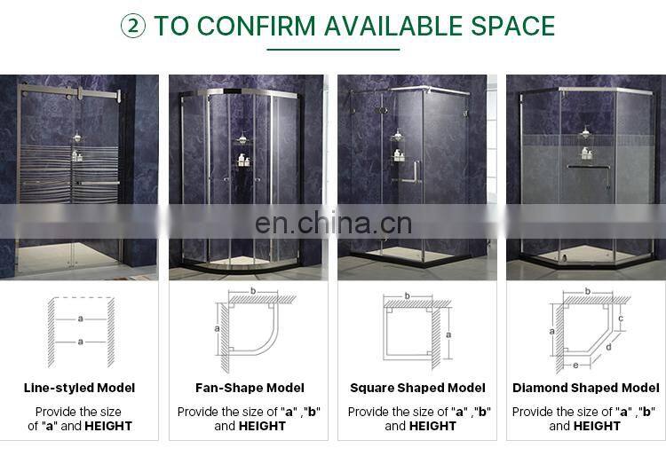 PEMCO brand Sliding door 2 Glass free standing glass shower enclosure