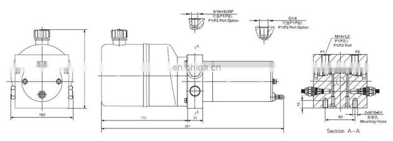 12 volt 0.8kw dc RV small hydraulic power pack unit