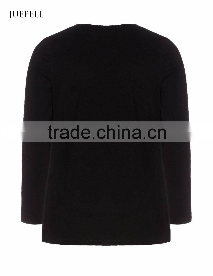 Floral trim blazer women jersey plus size suit women jacket