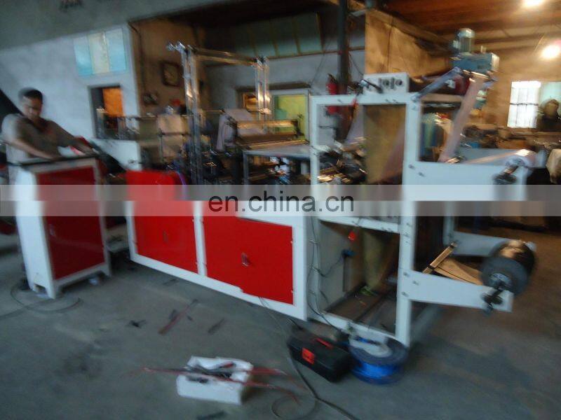 HDPE LDPE Flat Open , T-shirt shape Rolls garbage bag making machine