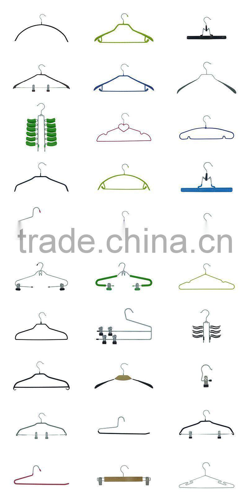 PVC black coating metal clip clothes hanger on sale