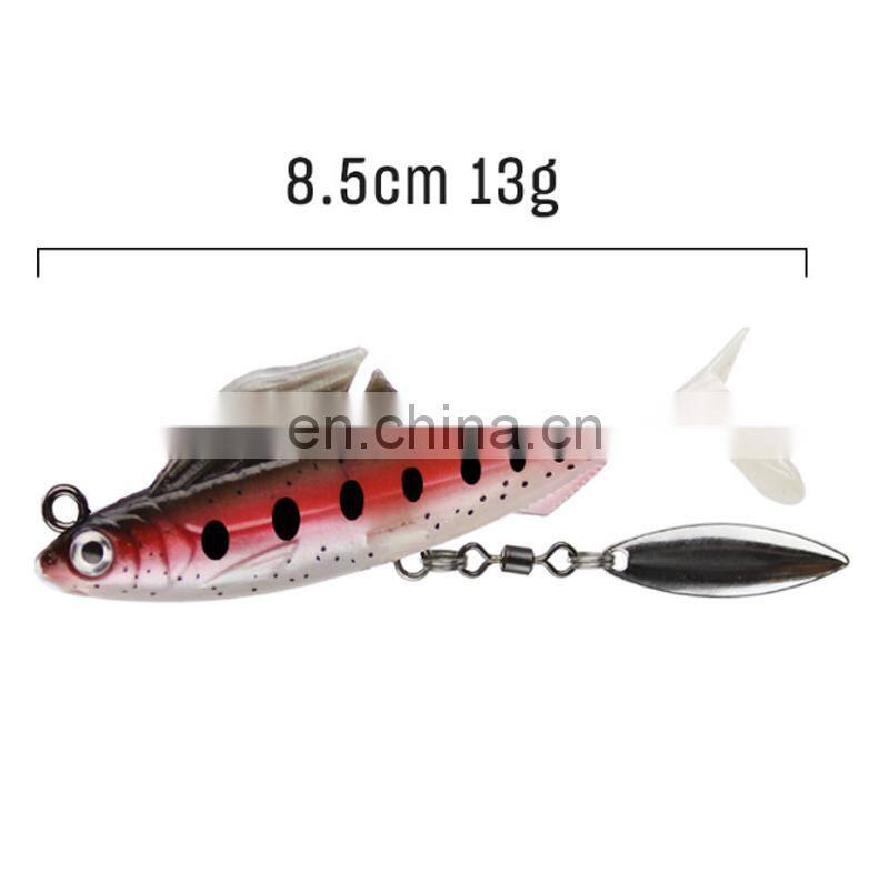 High Quality 8.5cm12.5g with Sequins VMC Single Hook Simulation Fishing Bait Soft Lead Fish
